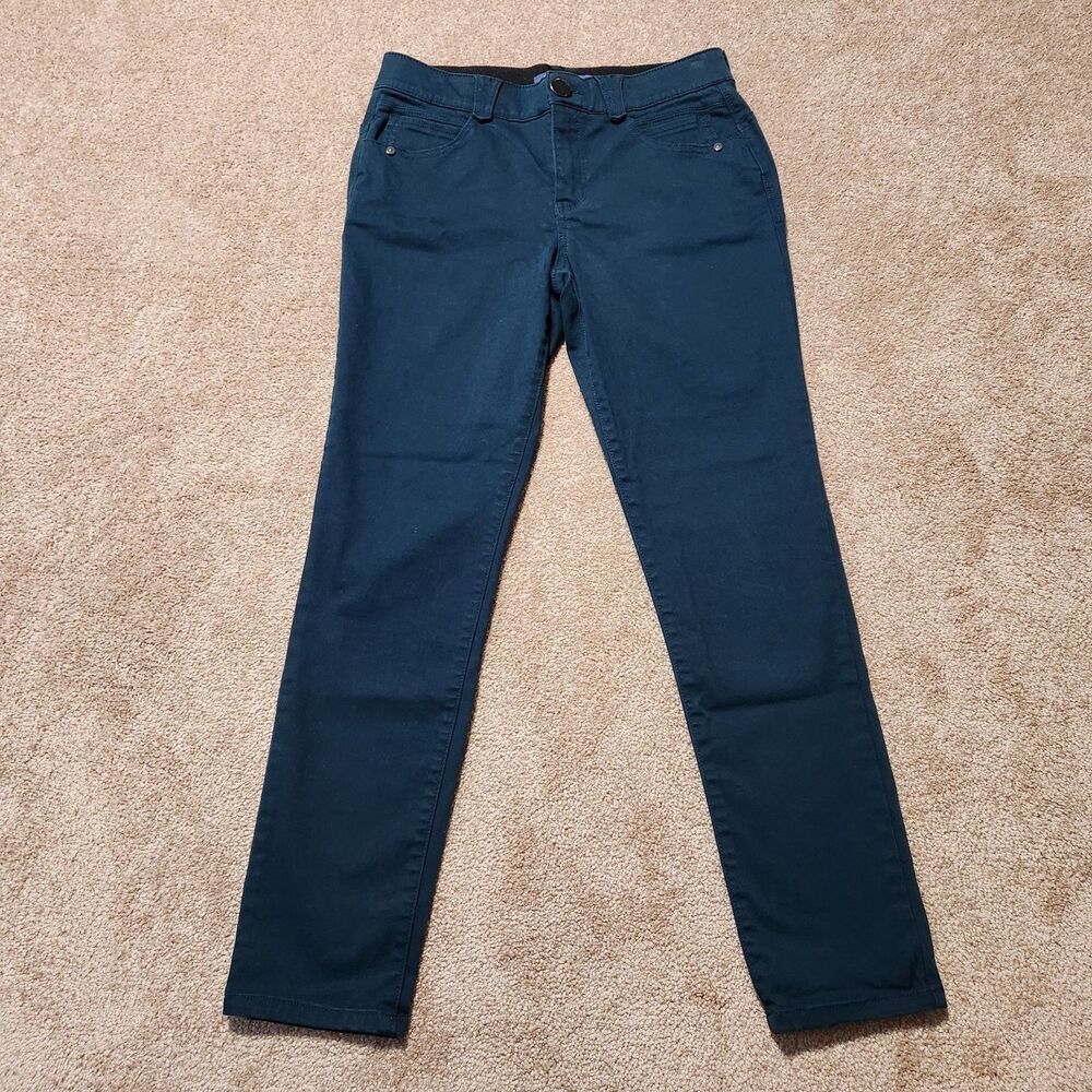 Democracy Ab Solution Jeans Women 4 Dark Green Mid Rise Slim Straight Leg